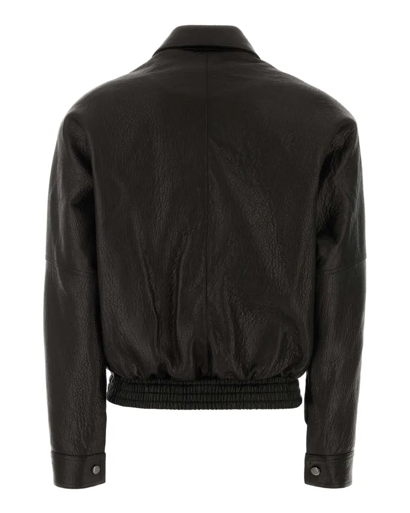 Magda Butrym Geometric Cutout Leather Jacket — Black Black