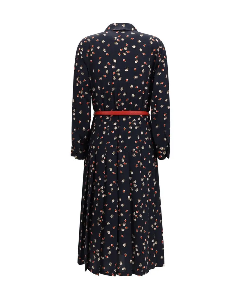 Max Mara Women's Blue Silk Casual Dress Navy
