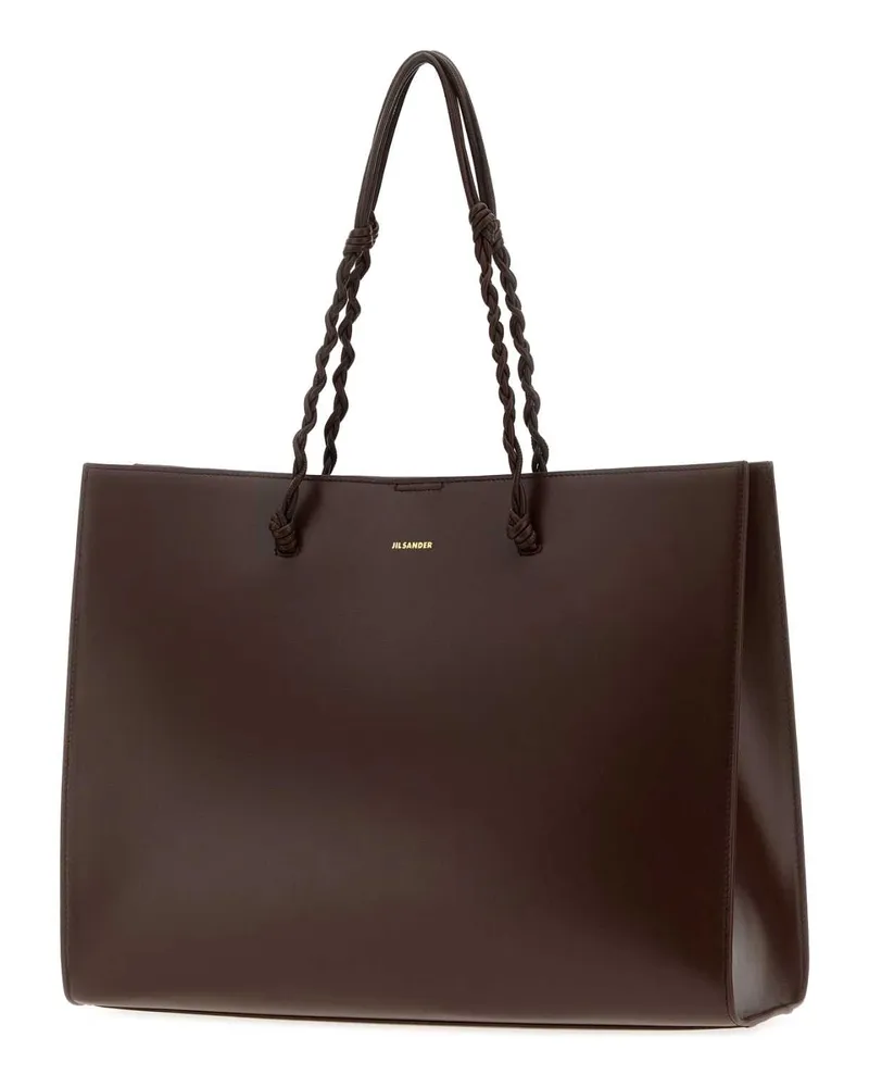 Jil Sander Women's Chocolate Leather Tangle Shopping Bag 205 Borse A Mano Brown