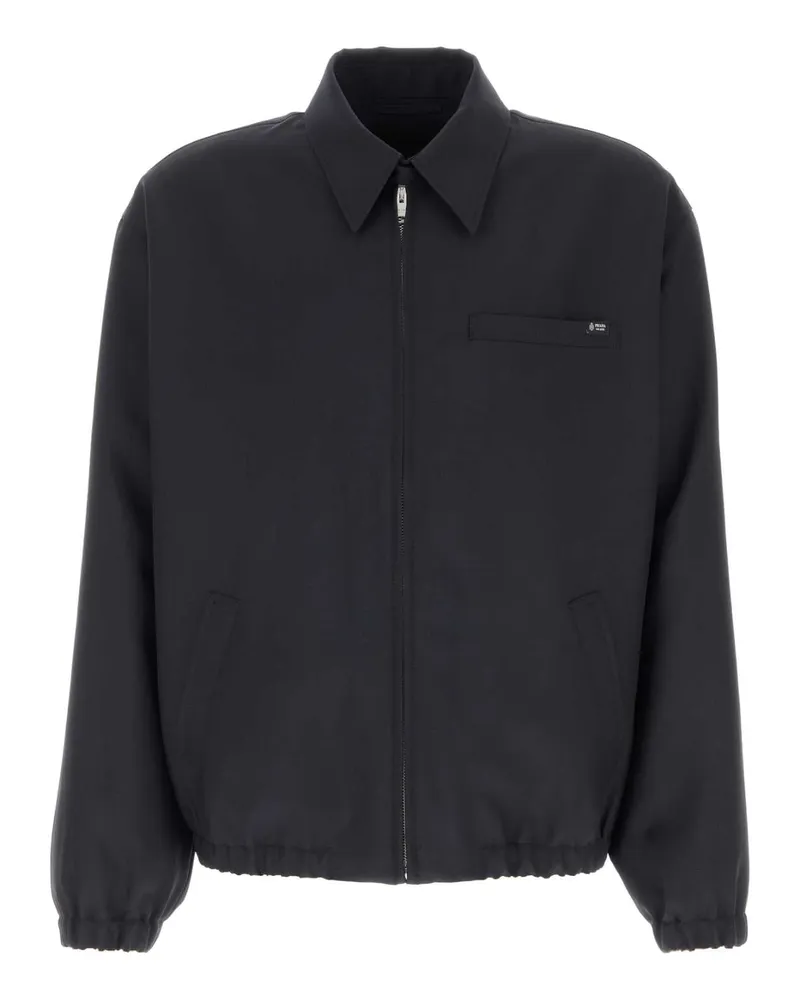 Prada Virgin Wool-Mohair Blend Bomber Jacket — Blue Blue