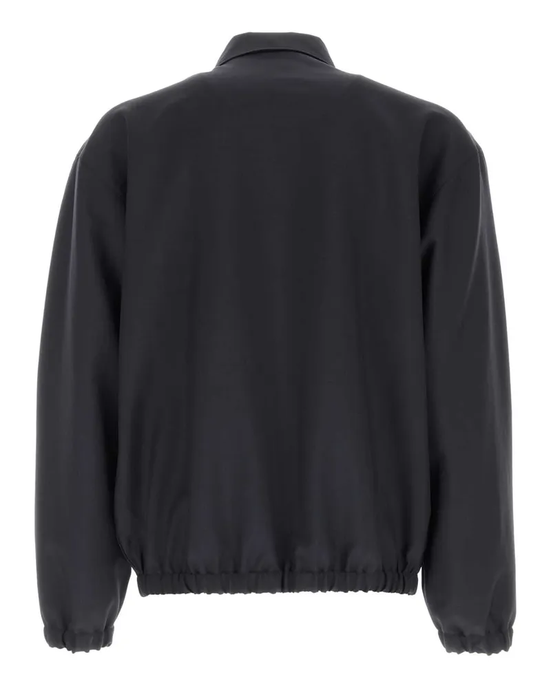Prada Virgin Wool-Mohair Blend Bomber Jacket — Blue Blue
