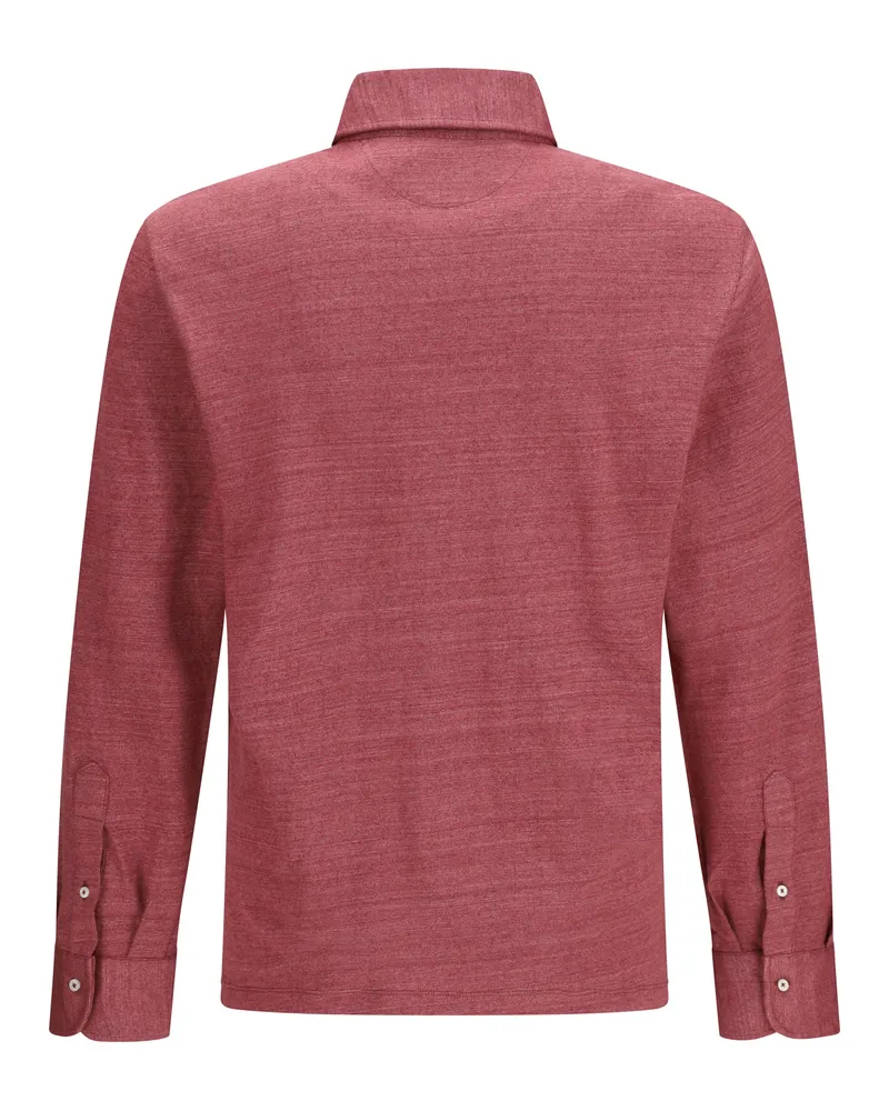 Brunello Cucinelli Mélange Linen-Cotton Polo — Coral Coral