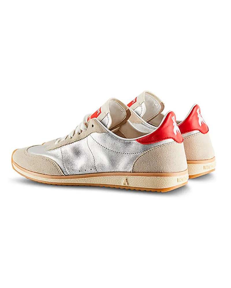 Patrizia Pepe Women's Sneakers Running Silver-Red Goat Leather Trainers Silver/red Silver