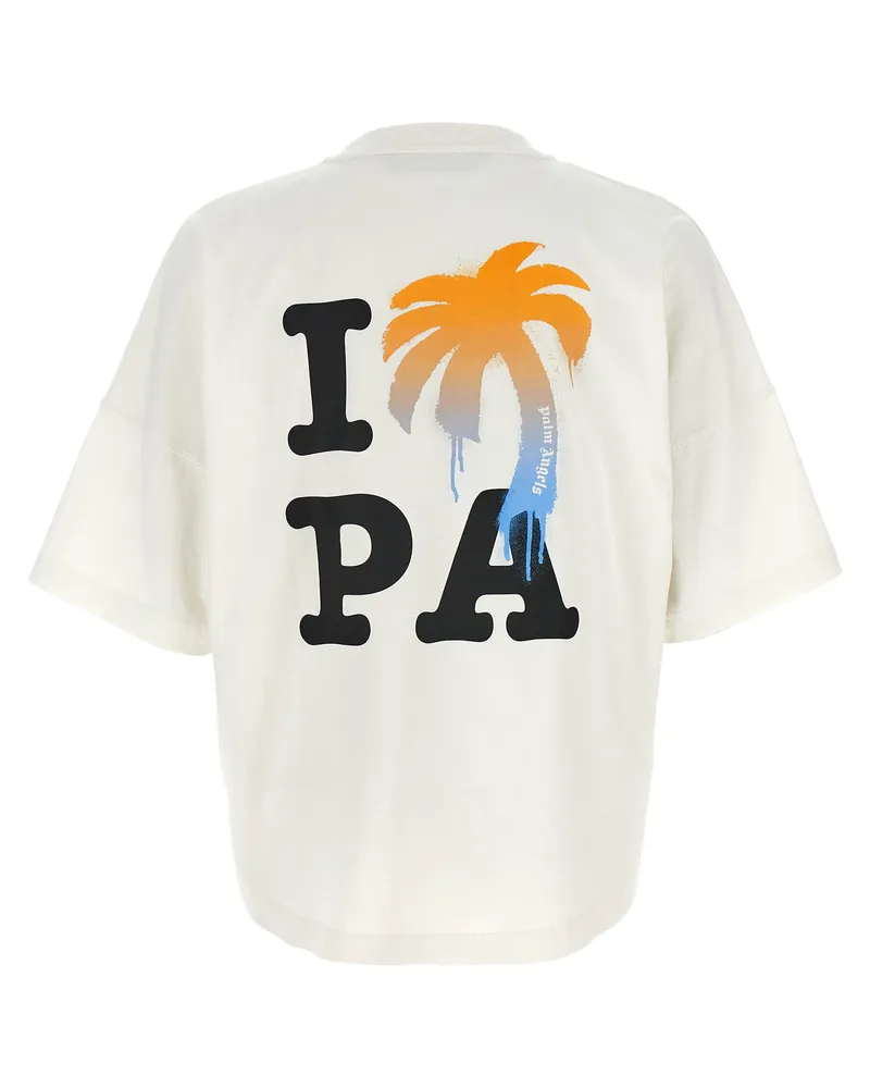 Palm Angels Palm Logo Embroidered T-Shirt — White White