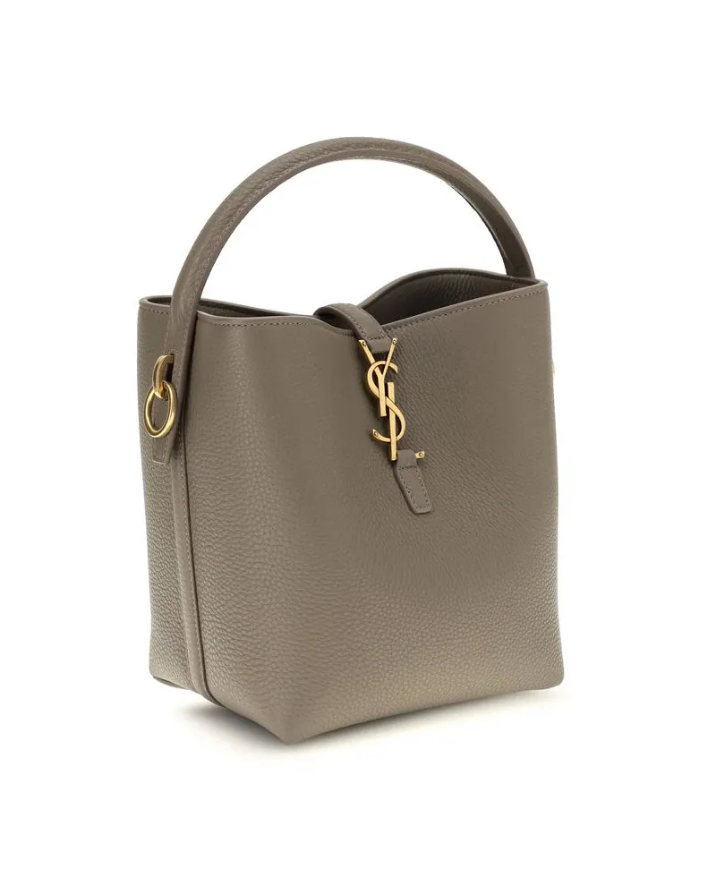 Saint Laurent Women's Beige Calf Leather Bos Taurus Backet Bag Beige