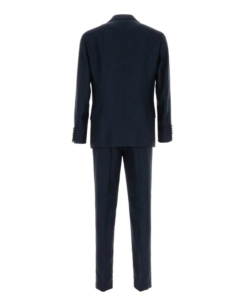 Brunello Cucinelli Men's Silk Linen Wool Blend Pant Suit Navy Navy