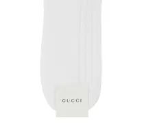 Women's White Stretch Cotton Blend Socks Whiteblack Calze