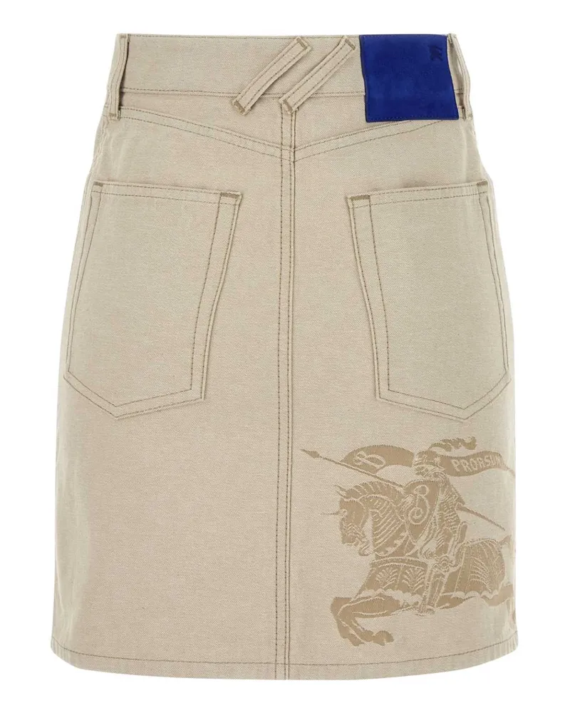 Burberry Women's Sand Denim Mini Skirt Rubble Exterior: Cotton Gonne Beige