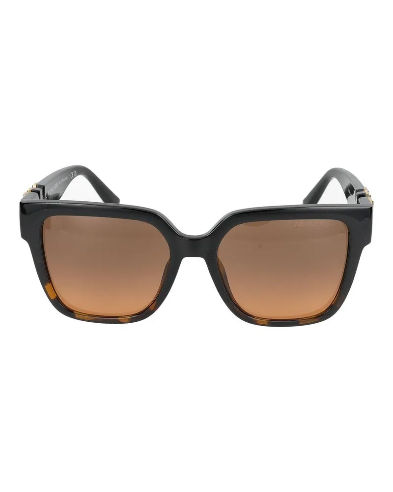 Michael Kors 0MK2170U Logo-Plaque Square Sunglasses — Black Black