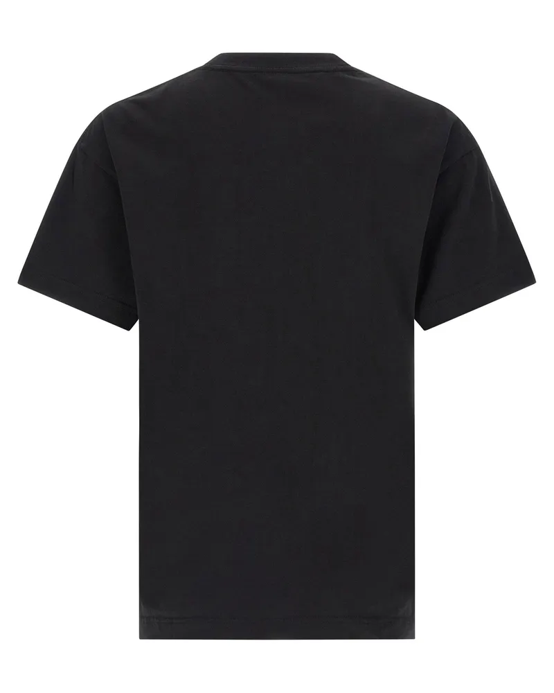 Palm Angels Logo-Embroidered Crew Neck T-Shirt — Black Black