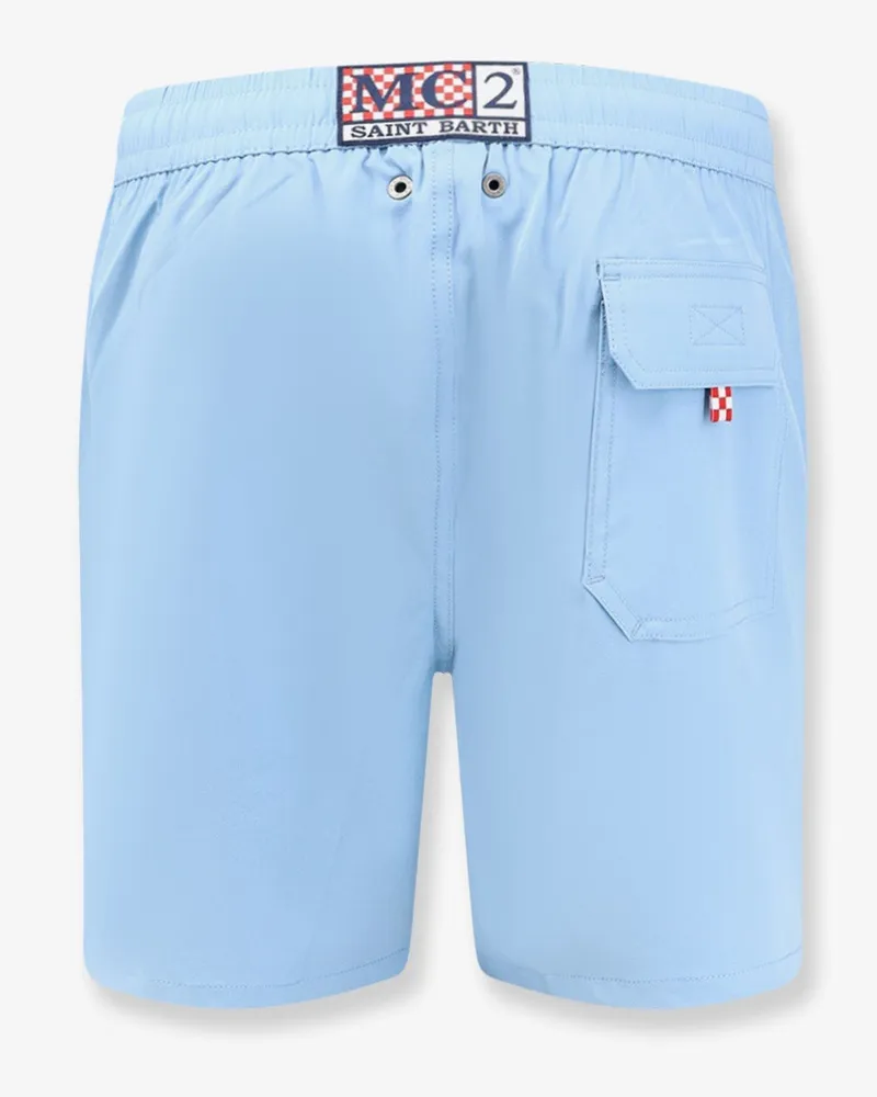 MC2 Saint Barth Men's Swim Boxer Shorts Recycled Nylon Blue Blue