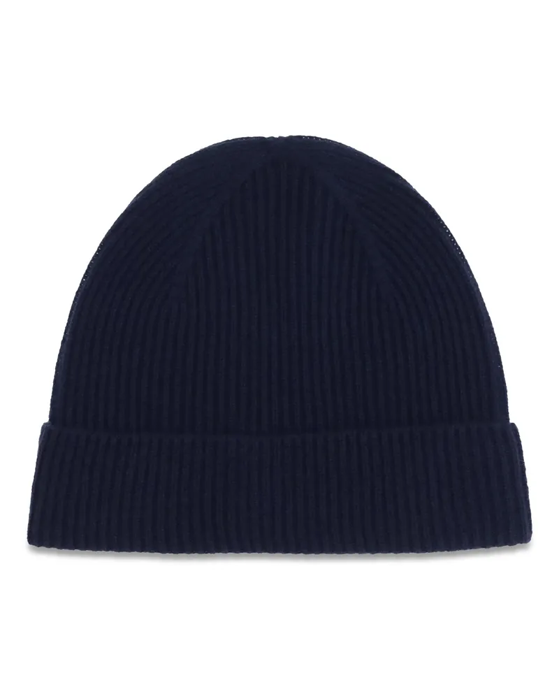 Kiton Men's Wool Beanie Hat Blu Ovis Aries E Hairbands Navy