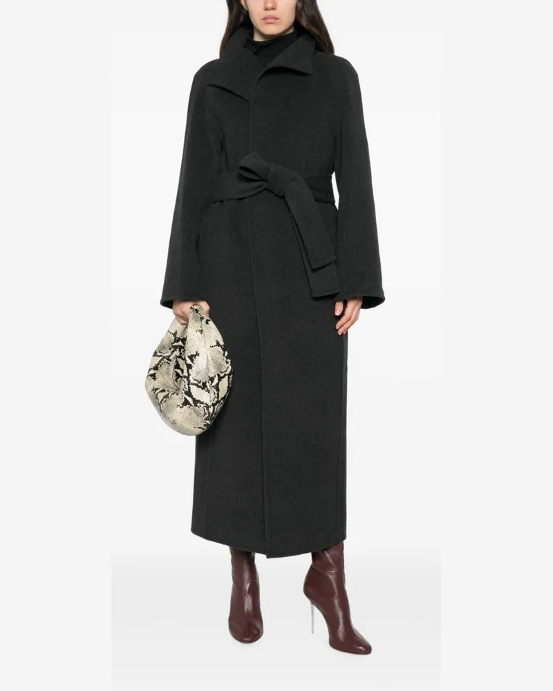KHAITE Women Wool Coat Ny Charcoal Grey Gray
