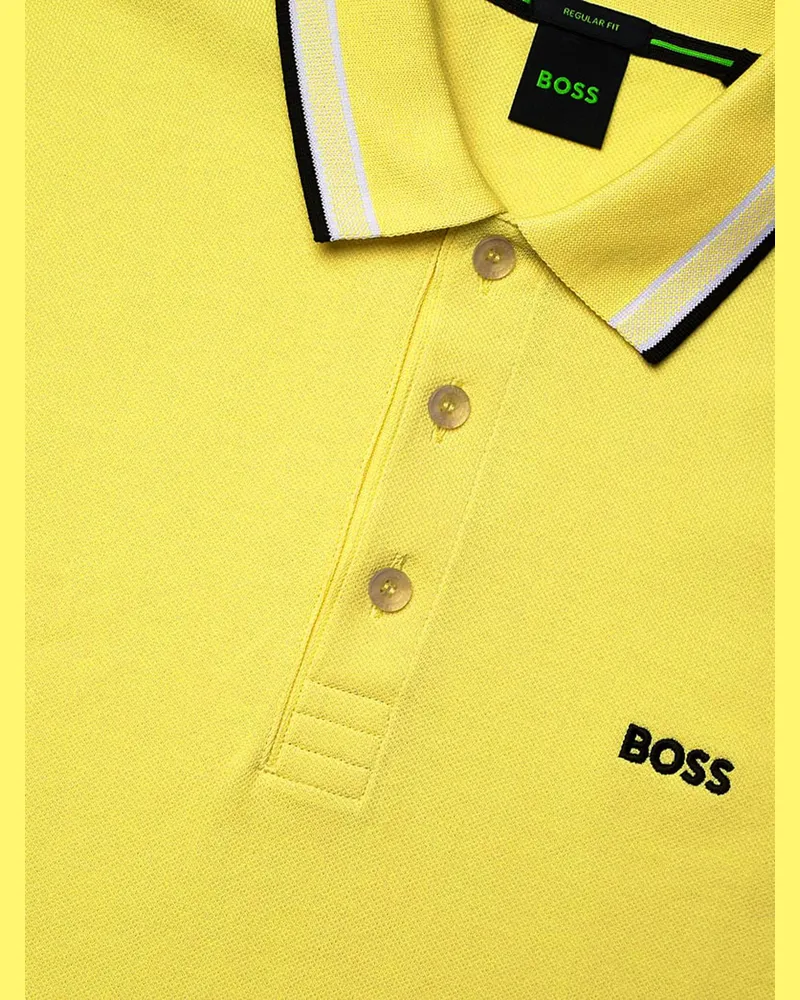 HUGO BOSS Men's Polo Shirt Cotton Piqué Yellow T-shirts And Polos Yellow