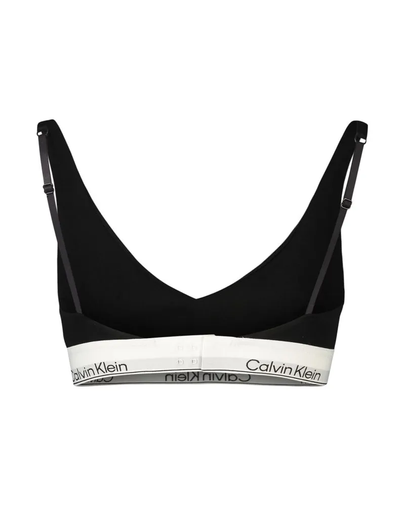 Calvin Klein Cotton-Blend Triangle Bra — Black Black