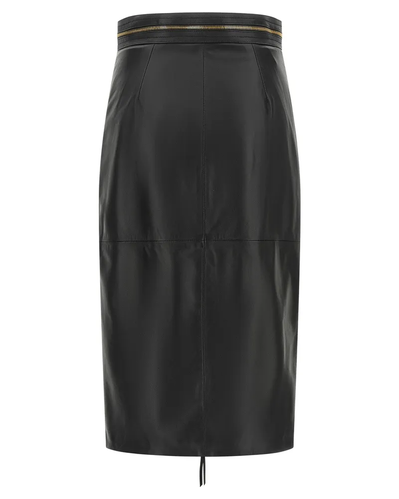 Elisabetta Franchi Leather Skirt Black
