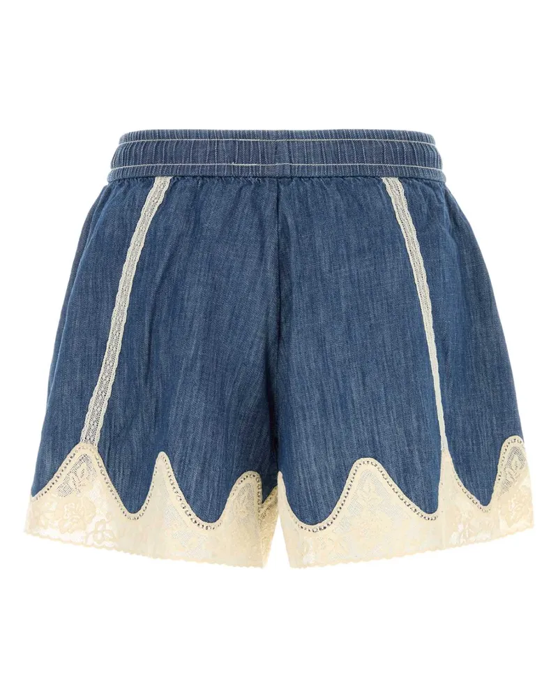 Zimmermann Women's Blue Denim Awaken Shorts Railwayblue Exterior: Cotton Blue