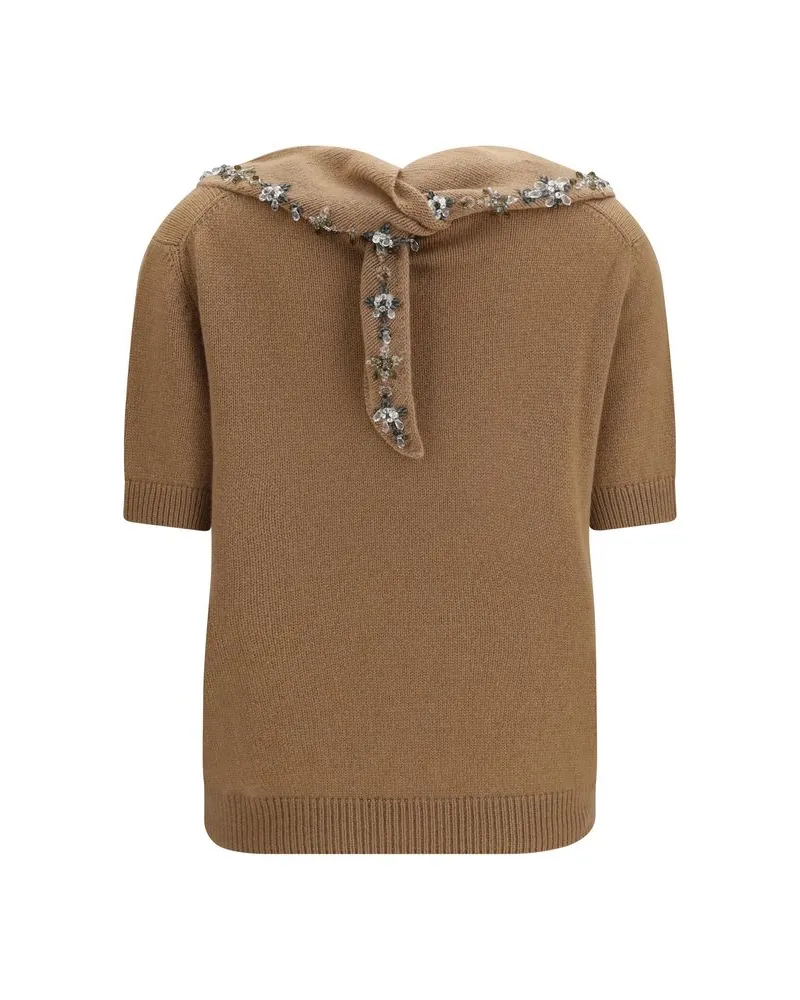 Prada Women's Brown Cashmere Sweatshirt Clothing Brown