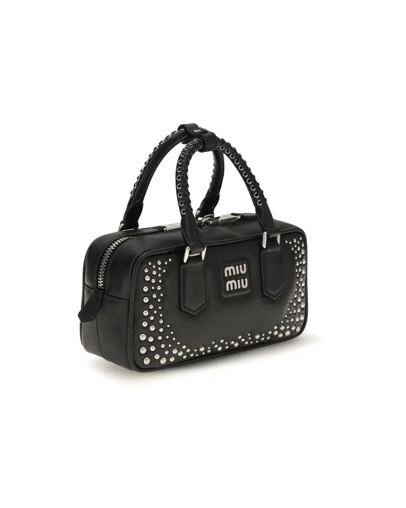 Miu Miu Calfskin Leather Shoulder Bag — Black Black
