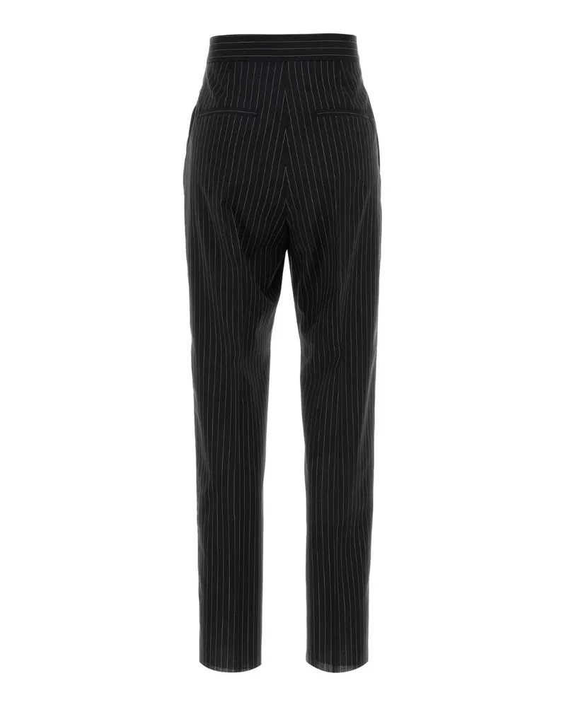Max Mara 2521136021600 002 Nero Bianco Exterior: Virgin Wool Pantaloni Trousers Black