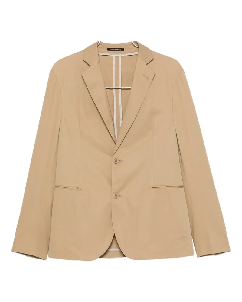 Emporio Armani Single-Breasted Cotton Suit — Camel Camel