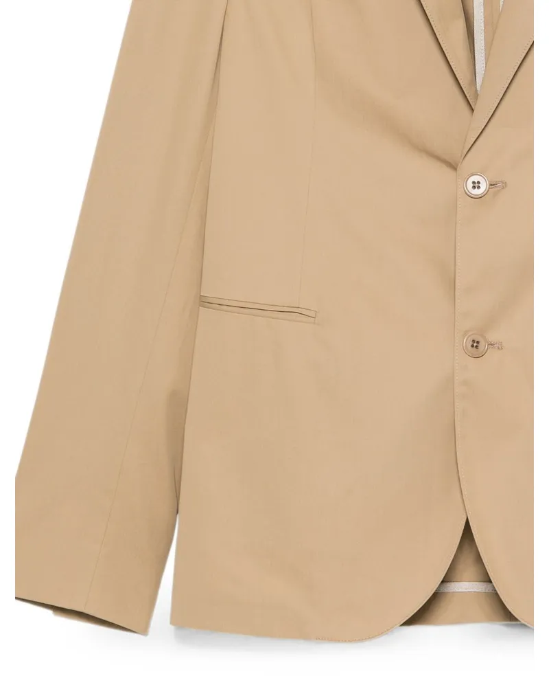 Emporio Armani Single-Breasted Cotton Suit — Camel Camel