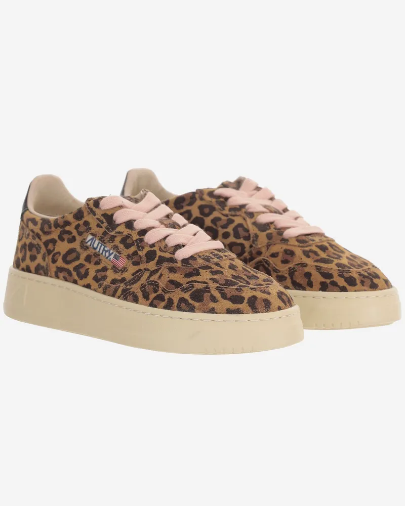 AUTRY Girls' Sneakers Medalist Low Suede Multicolour Leather Trainers Multicolor