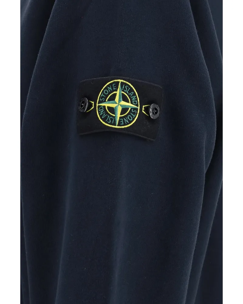 Stone Island Men Hooded Sweatshirt Navy Blue Cotton Sweatshirts Sweater Navy