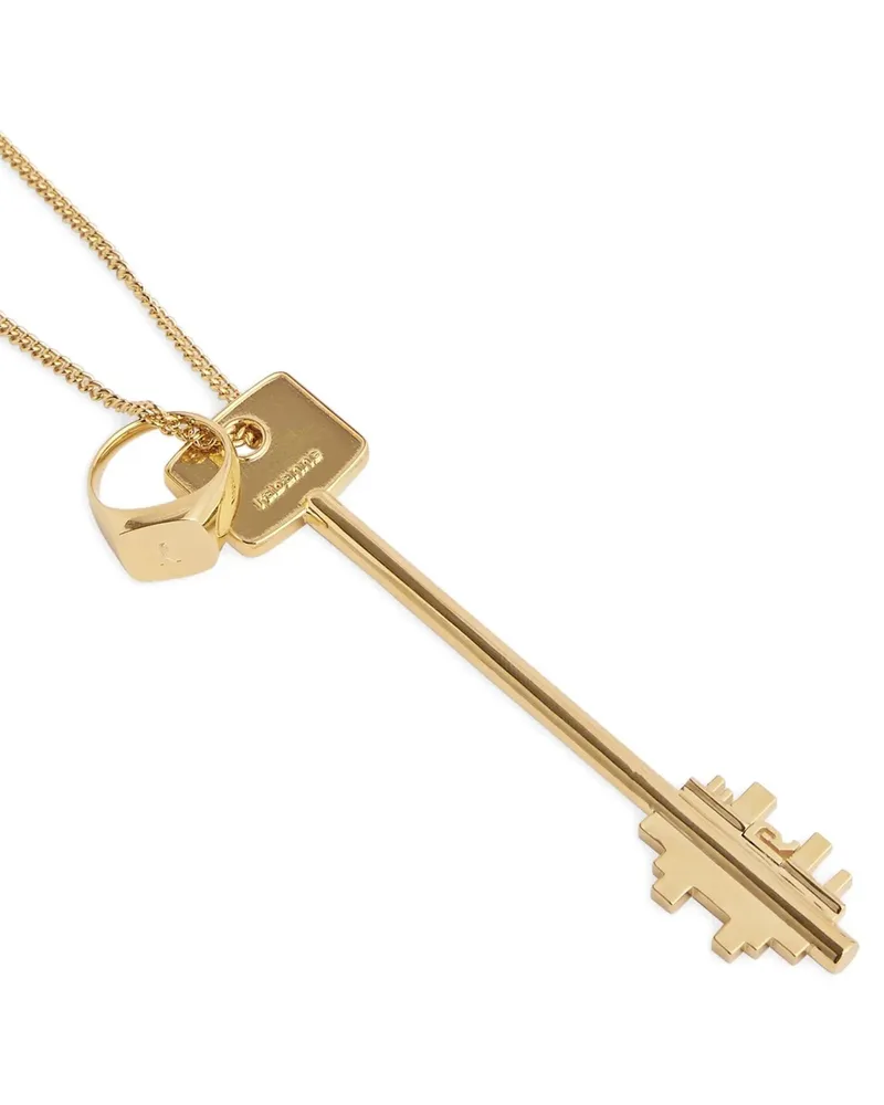 Paco Rabanne Gold-Tone Key Pendant Necklace — Gold Gold