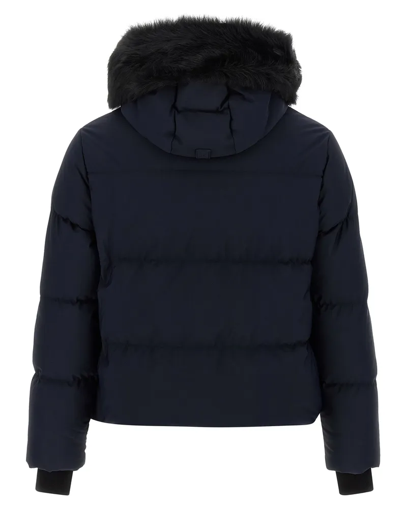 Moose Knuckles Men's Blue Nylon Full-Length Jacket Clothing Navy