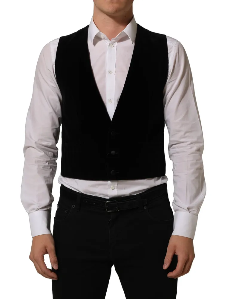 Dolce & Gabbana Virgin Wool Blend Waistcoat — Black Black