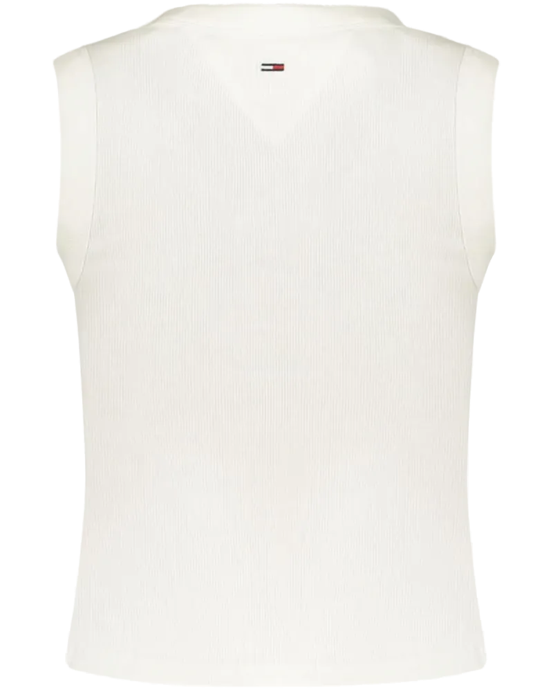 Tommy Hilfiger Logo-Print Cotton Tank Top — White White