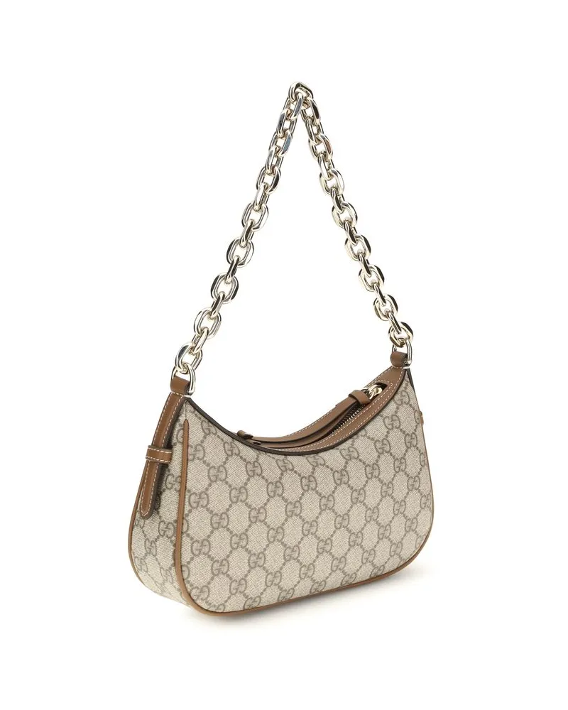 Gucci Women's Gg Emblem Shoulder Bag Beige Fabric Beige