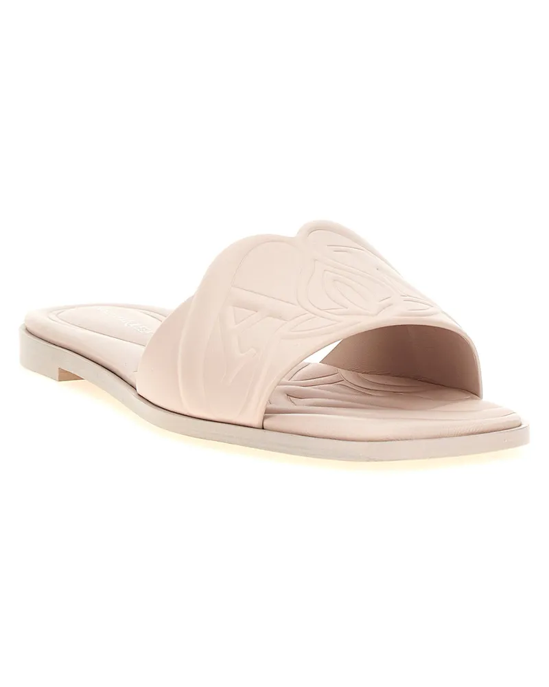 Alexander McQueen Women's Multicolor Calfskin Slides Shoe Pink