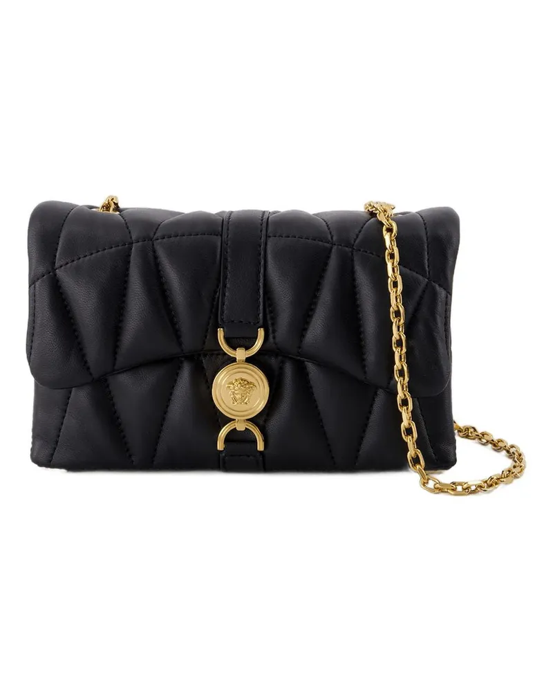 Versace Women's Kleio Mini Shoulder Bag -  Leather Black Lambskin Crossbodies Black