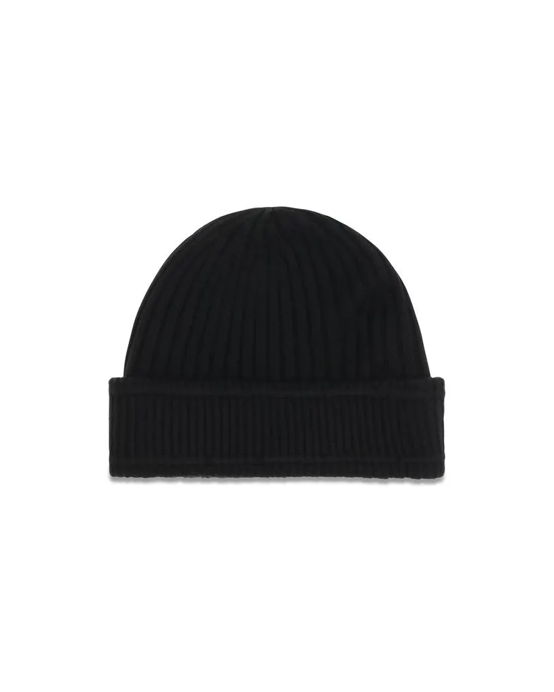 Burberry Men's Black Wool Oves Aries Beanie Accessory Black