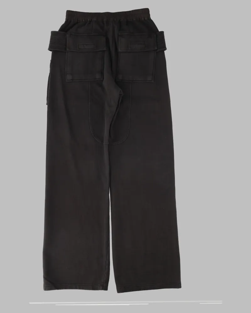 DRKSHDW by Rick Owens Cotton Sweatshirt Cargo Pants — Black Black