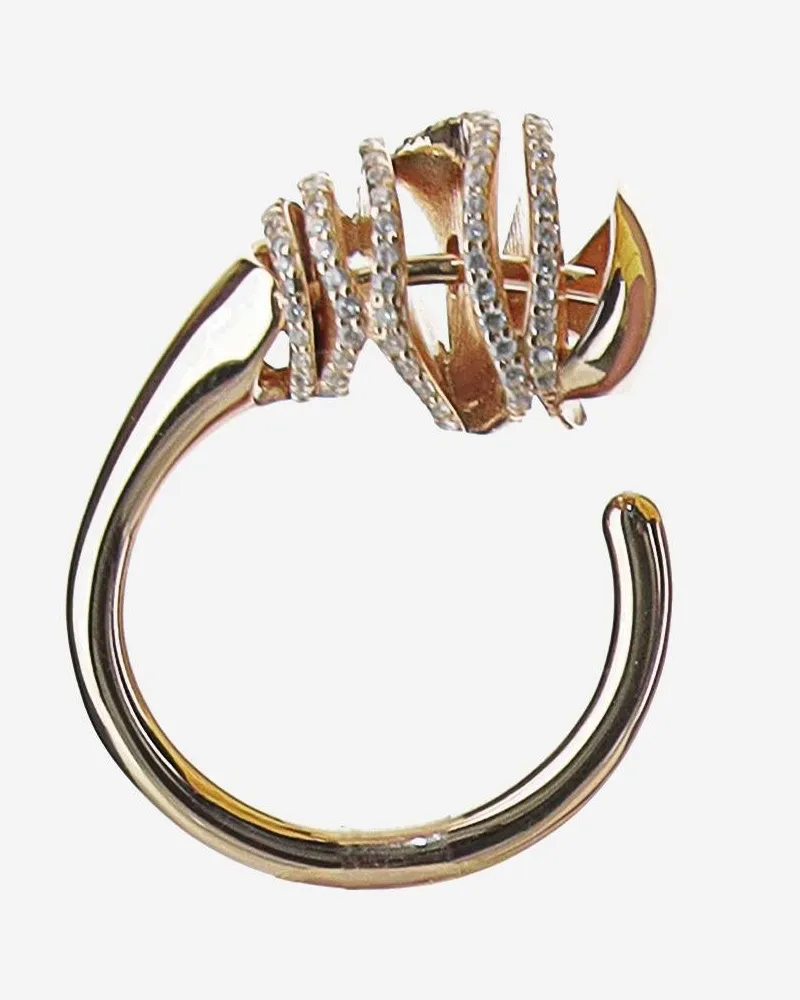 Bottega Veneta Women's Ring Drop Rose Gold Zircon Rose