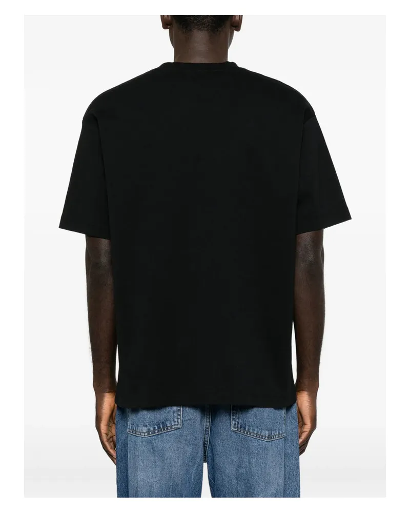 Drôle de Monsieur Graphic Print Cotton T-Shirt — Black Black