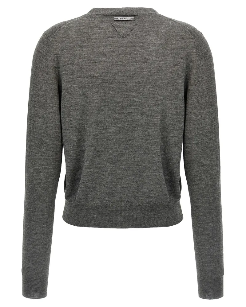 Prada Virgin Wool Cardigan — Grey Grey