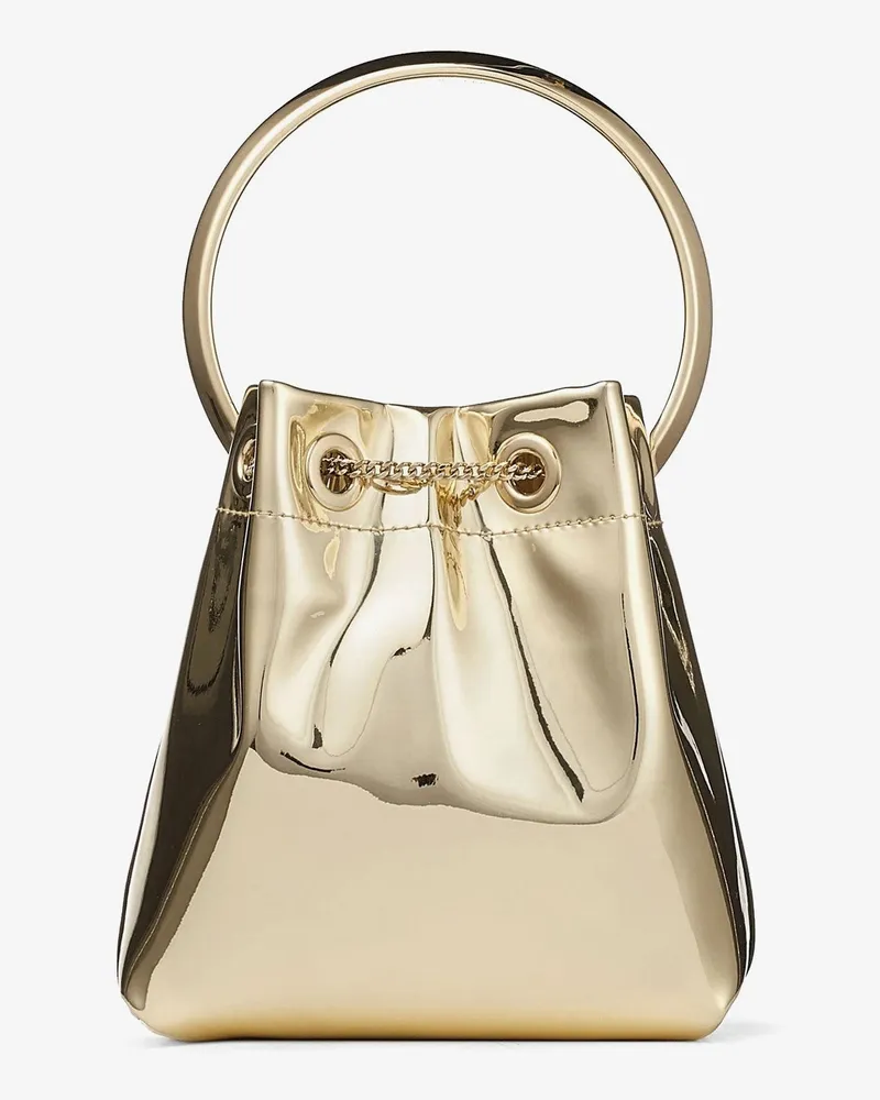 Jimmy Choo Women's Bucket Bag Bon Metallic Leather Gold Gold