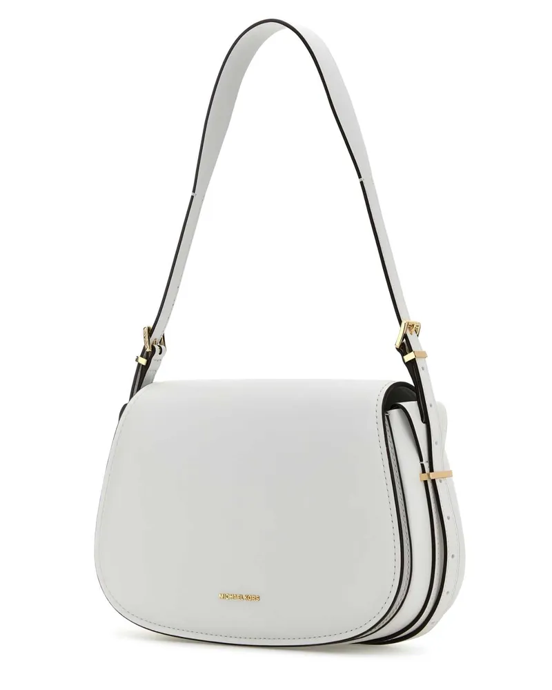 Michael Kors Women's White Leather Moore Shoulder Bag Opticwhite Borse A Mano White
