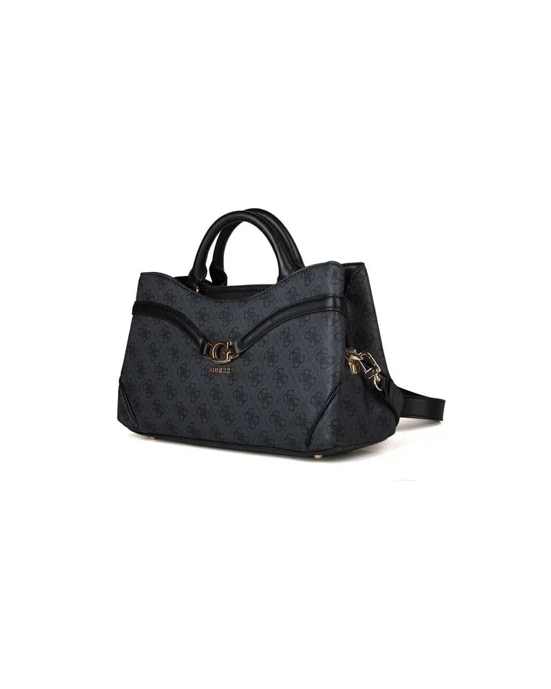 Guess Women's Satchel Bag Coal Logo Polyurethane - Satchel-Bags Black