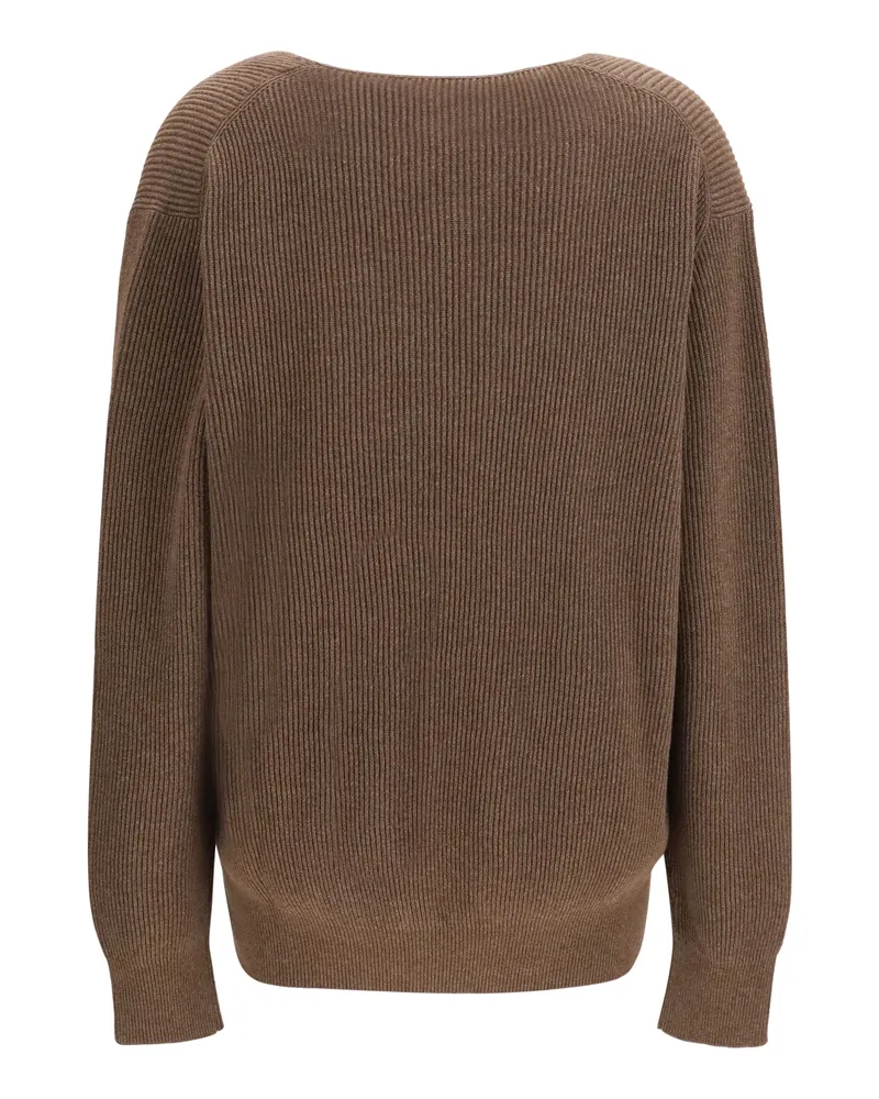 The Row Women's Phef Cotton And Cashmere Sweater Fudge Cotton; Kashmir-Capra Hircus Top Kashmir/capra Brown