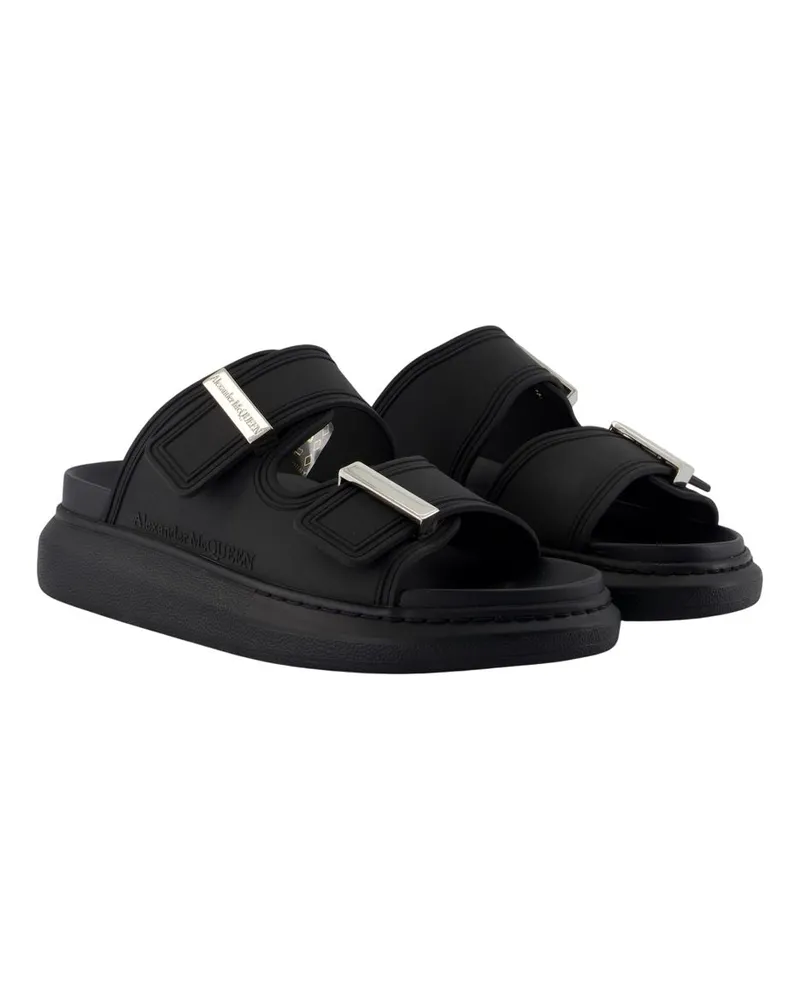 Alexander McQueen Women's Hybrid Sandals -  Synthetic Black Shoes Flat-Shoes Black