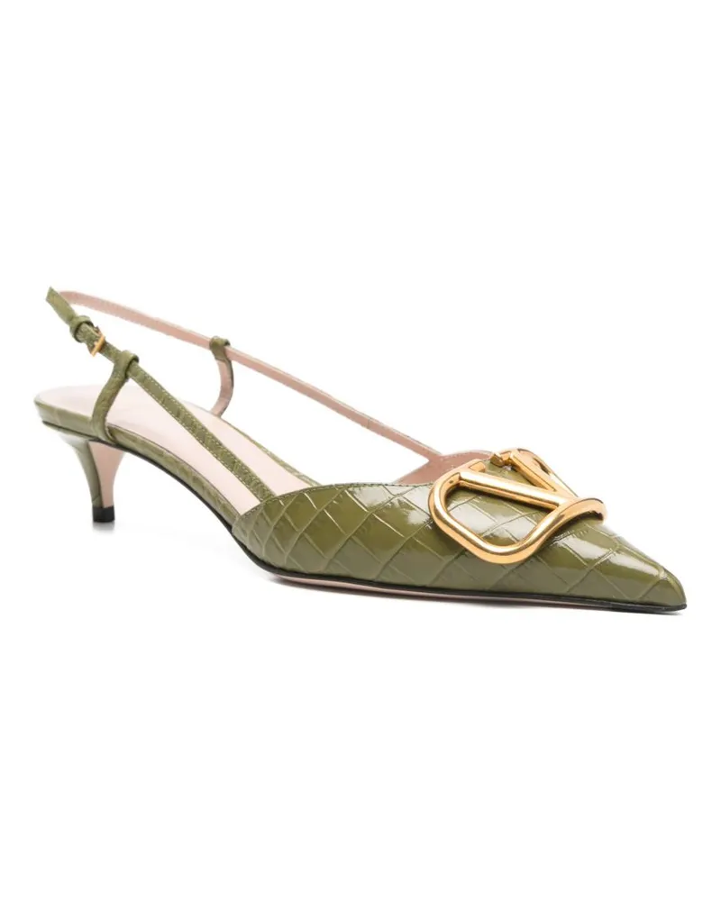 Valentino Garavani VLogo Slingback Heel — Green Green