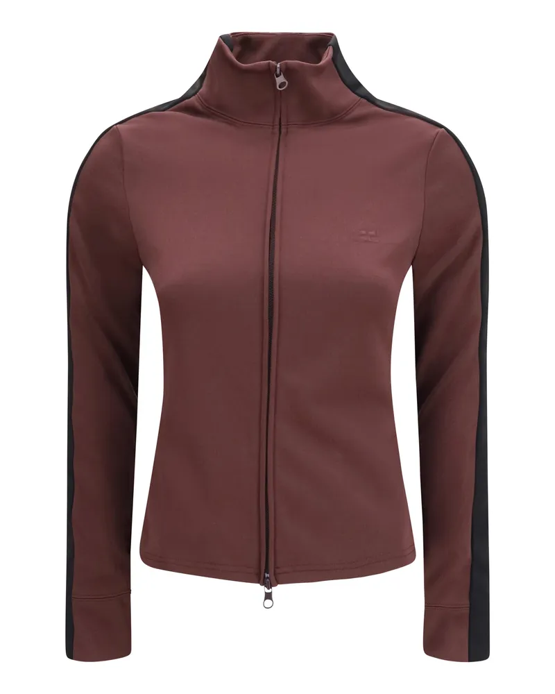 Courrèges Women's Bicolor Tracksuit Top Burnt Red-Black Polyester Red/black Red