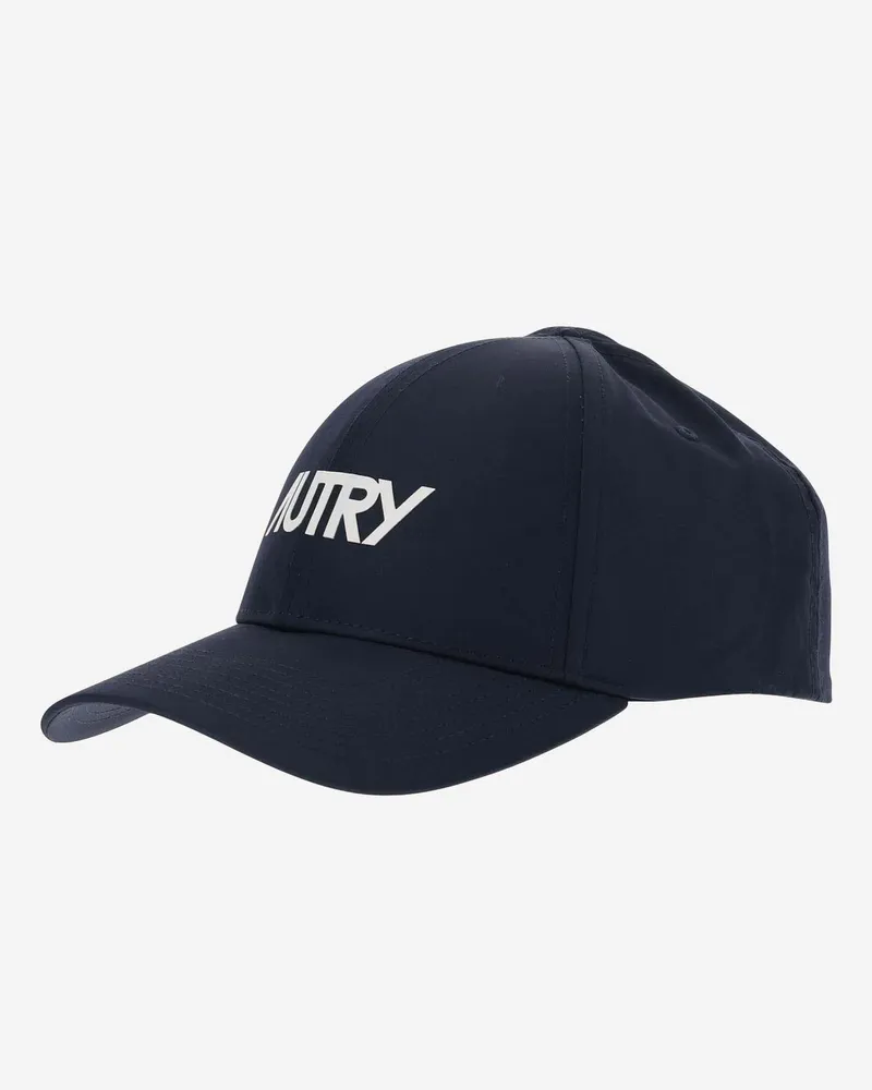 AUTRY Men's Nylon Baseball Cap With Logo Blue Polyester Hat Navy