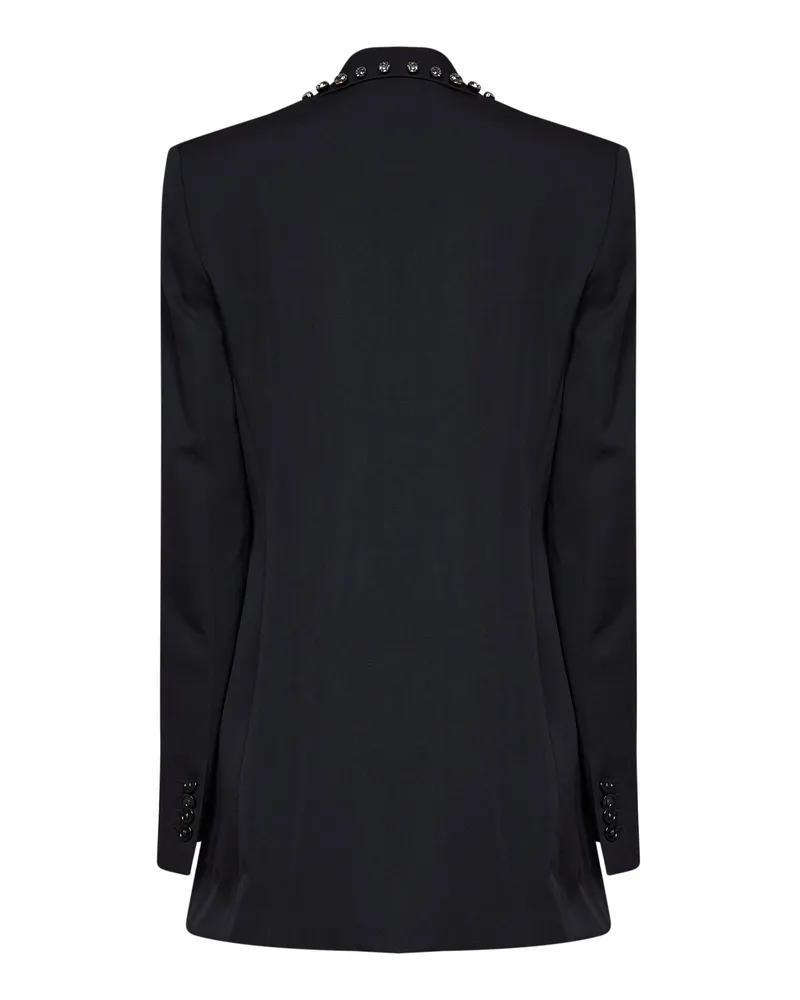 Stella McCartney Women's Blazer Black Wool Crystal Embellished Jacket Black