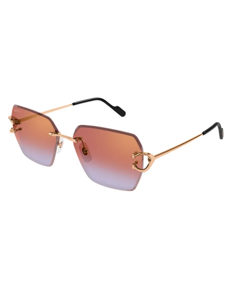 Cartier CT0466S005 Gradient Geometric-Frame Sunglasses — Pink Pink